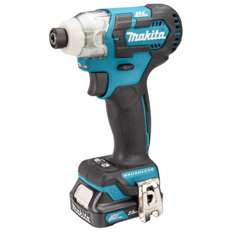 Makita TD111DSAJ Akumuliatorinis smūginis suktuvas, 12V MAX, 2x2,0 Ah Li-ion 135 Nm, 0,97kg, 1/4", LED, MAKPACK