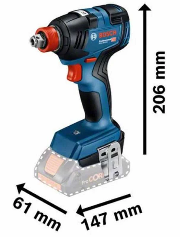 Bosch Akumuliatorinis smūginis suktuvas / veržliaraktis GDX 18V-200 C, be akumuliatoriaus ir kroviklio