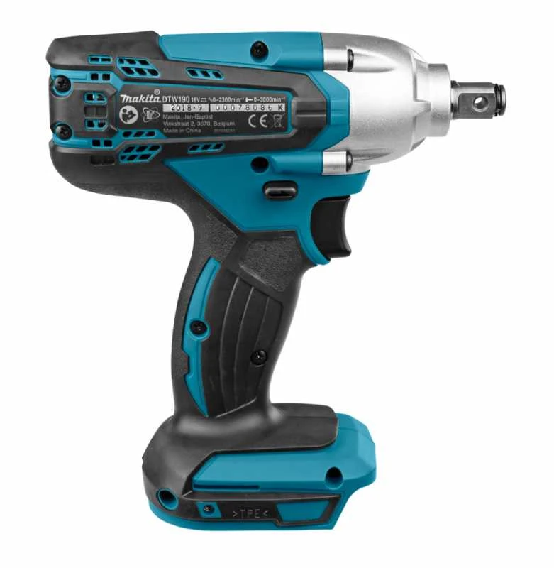 Makita DTW190Z Akumuliatorinis smūginis veržliasukis 18V, 190 Nm, LED 1/2", Be akumuliatorių ir kroviklio!