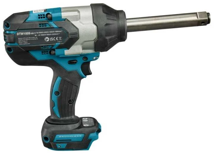 Makita DTW1005Z Akumuliatorinis smūginis veržliasukis 18V, 1360 Nm, 3/4" ilgas, LED, BL-M, Be akumuliatorių ir kroviklio!