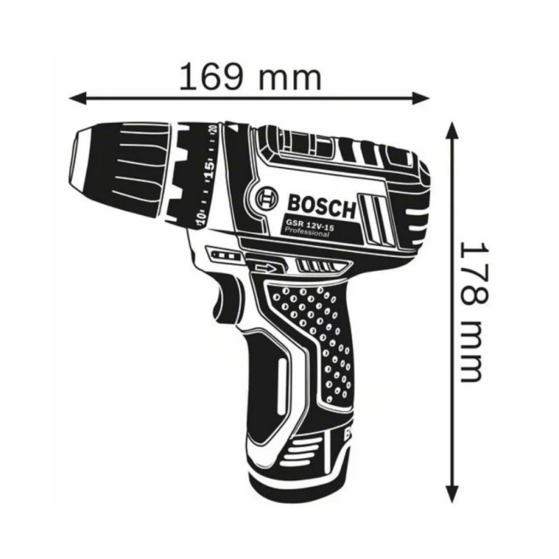 Bosch Akumuliatorinis gręžtuvas-suktuvas GSR 12V-15, be akumuliatoriaus ir kroviklio
