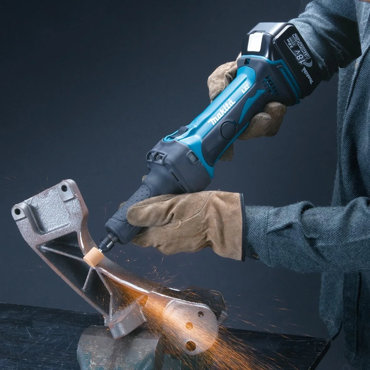 Makita DGD800Z Akumuliatorinis tiesinis šlifuoklis, 18 V, ø 6 mm 26.000 min-1, Be akumuliatorių ir kroviklio!