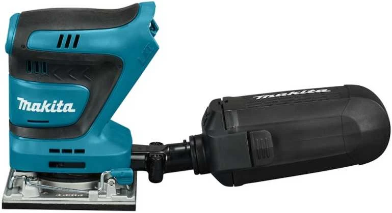 Makita DBO482Z Akumuliatorinis vibracinis šlifuoklis 18V, 114x102mm (Aliumininis pagrindas), Šlifavimo popieriaus dydis 114x102mm, Be akumuliatorių ir kroviklio!