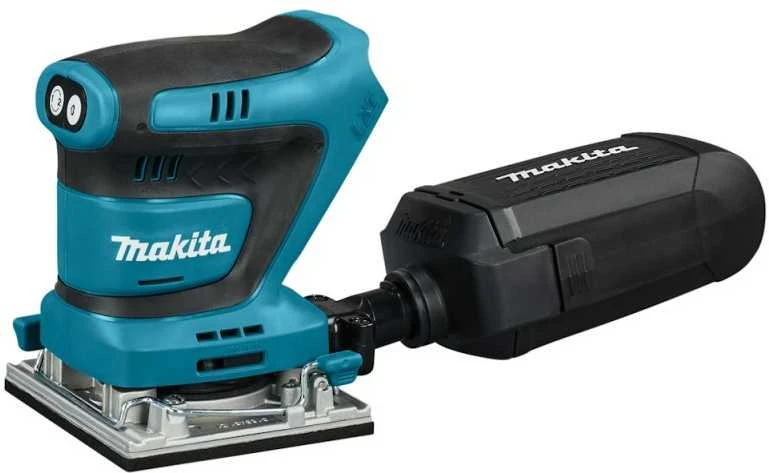 Makita DBO482Z Akumuliatorinis vibracinis šlifuoklis 18V, 114x102mm (Aliumininis pagrindas), Šlifavimo popieriaus dydis 114x102mm, Be akumuliatorių ir kroviklio!