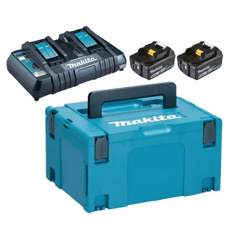 Makita Akumuliatorių ir dvigubo kroviklio komplektas LXT® 198077-8 18V • BL1860B x2 • DC18RD • LXT®