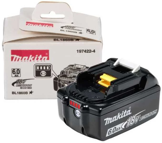 Makita Akumuliatorius BL1860B 18 V, 6.0 Ah; slide tipo Li-ion
