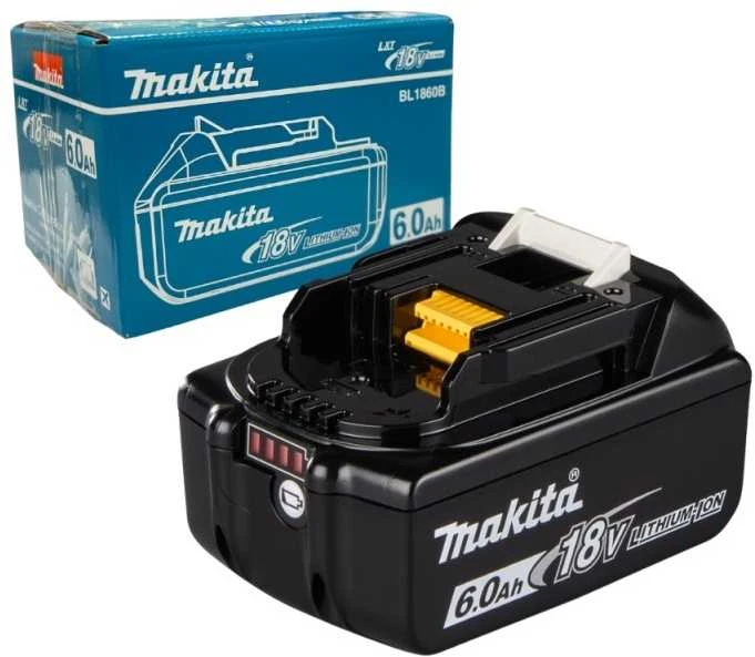 Makita Akumuliatorius BL1860B 18 V, 6.0 Ah; slide tipo Li-ion