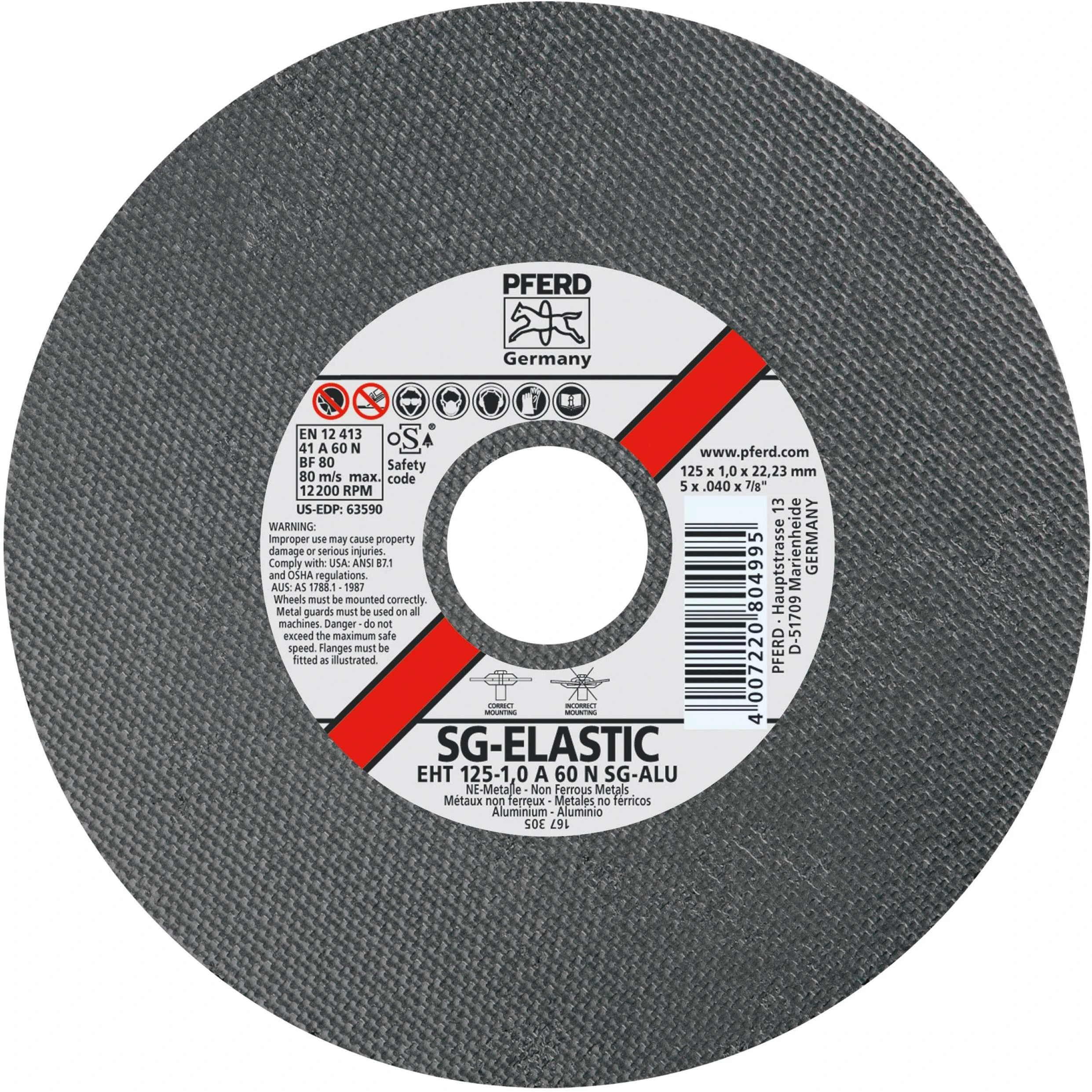 Aliuminio pjovimo diskas PFERD EHT Ø125x1,6mm EHT A46 N SG-ALU