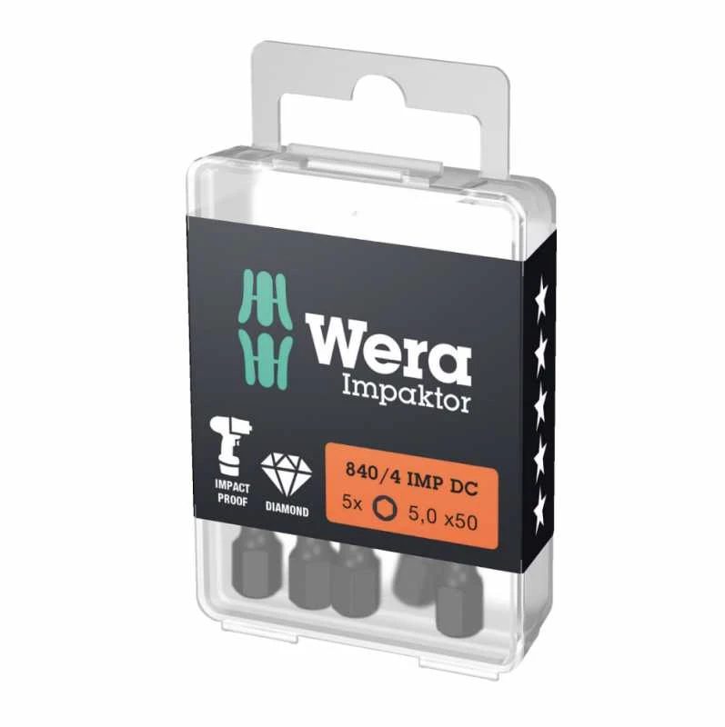 Antgalis 840/4 IMP DC Hex-Plus SW 5,0 x 50 mm, Wera