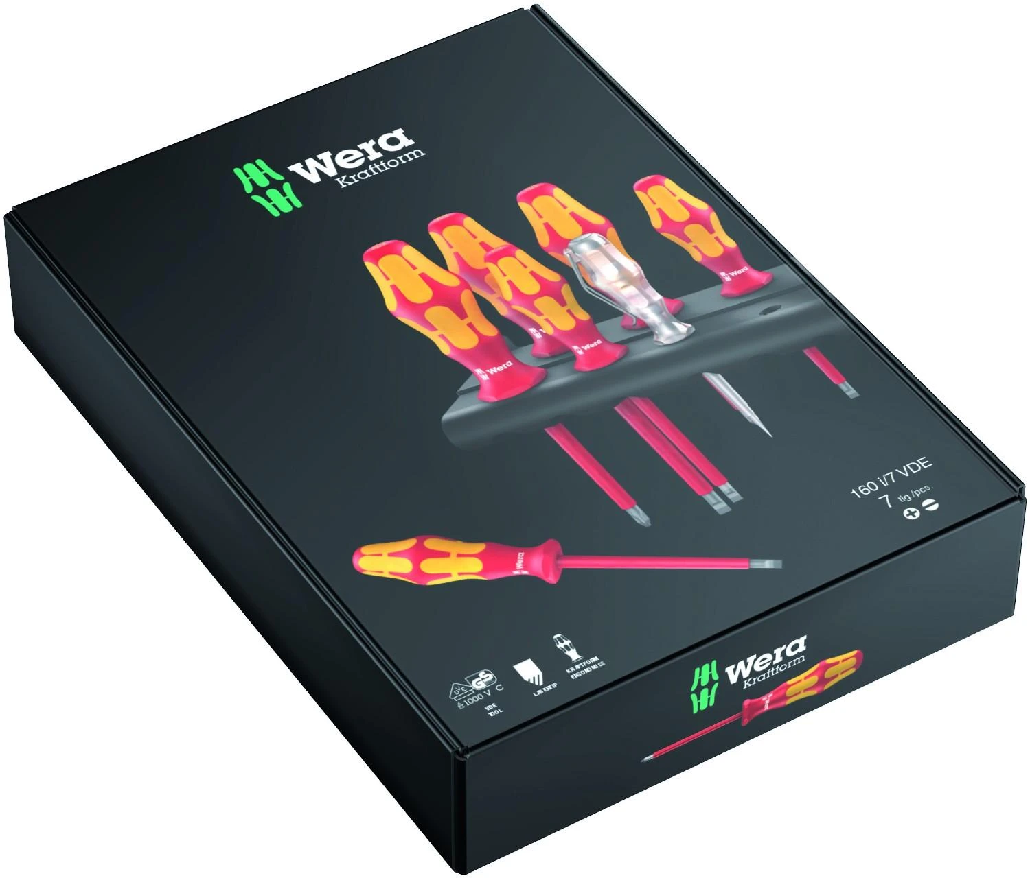 Atsuktuvų komplektas 160 i/7, VDE, 7 vnt., Wera