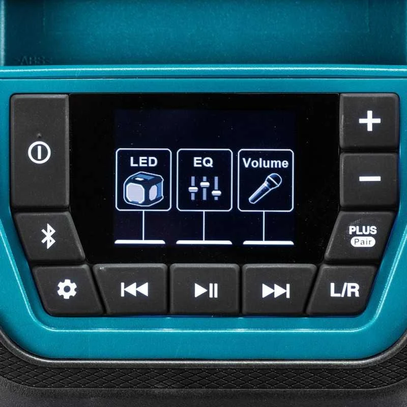 Makita MR014GZ Akumuliatorinis darbinis grotuvas Bluetooth 14.4V-40V/AC, LCD, Integruotas mikrofono stiprintuvas