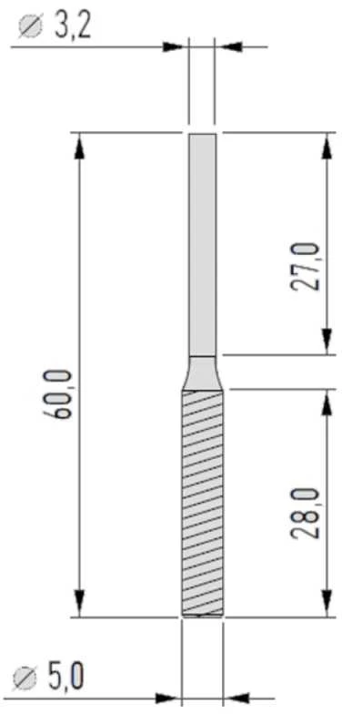 Deimantiniai šlifavimo antgaliai / adatos /frezos Proxxon Ø5 mm, 2 vnt, nr 28246