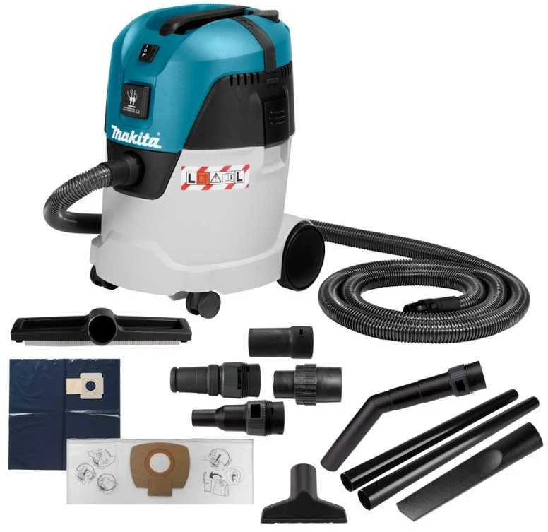 MAKITA Dulkių siurblys VC2512L 1000W 25L, su elektros lizdu, pusiau automatinis filtro valymas