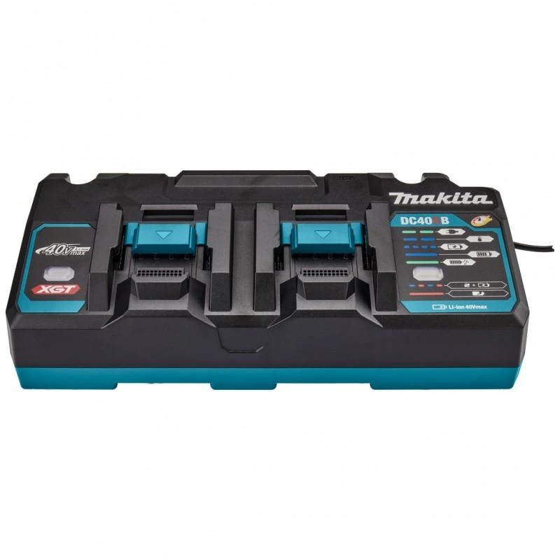 Makita DC40RB dvigubas įkroviklis su šviesos indikatoriais