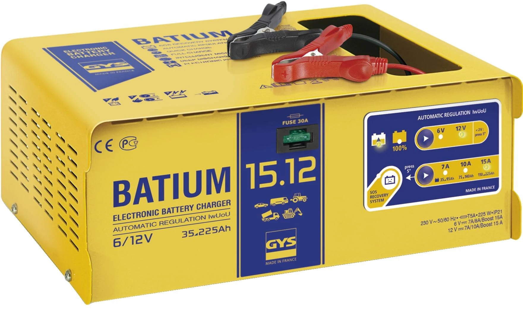 Sourcing Elektroninis akumuliatorių įkroviklis GYS Batium 15/12