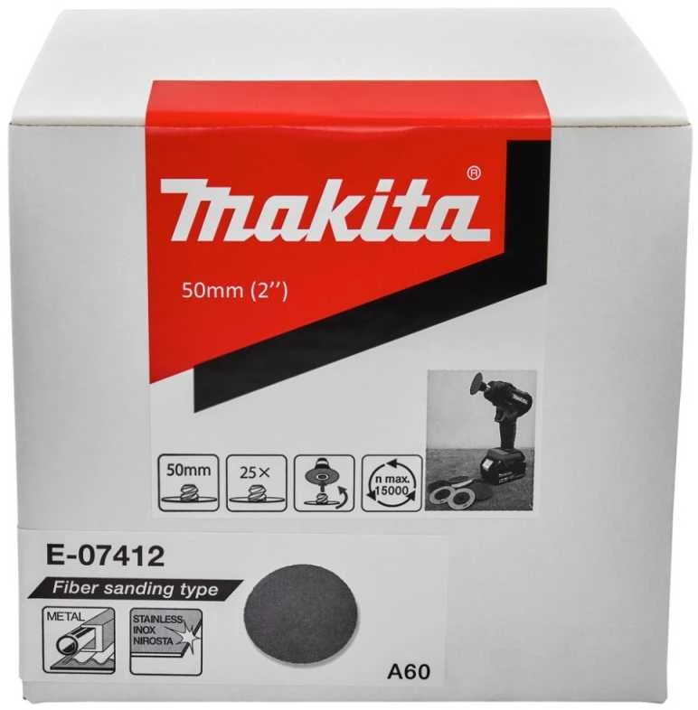 Makita Fibro šlifavimo diskas 50mm, A60, 25vnt/kompl. E-07412 Modelis DPV300, PV301D