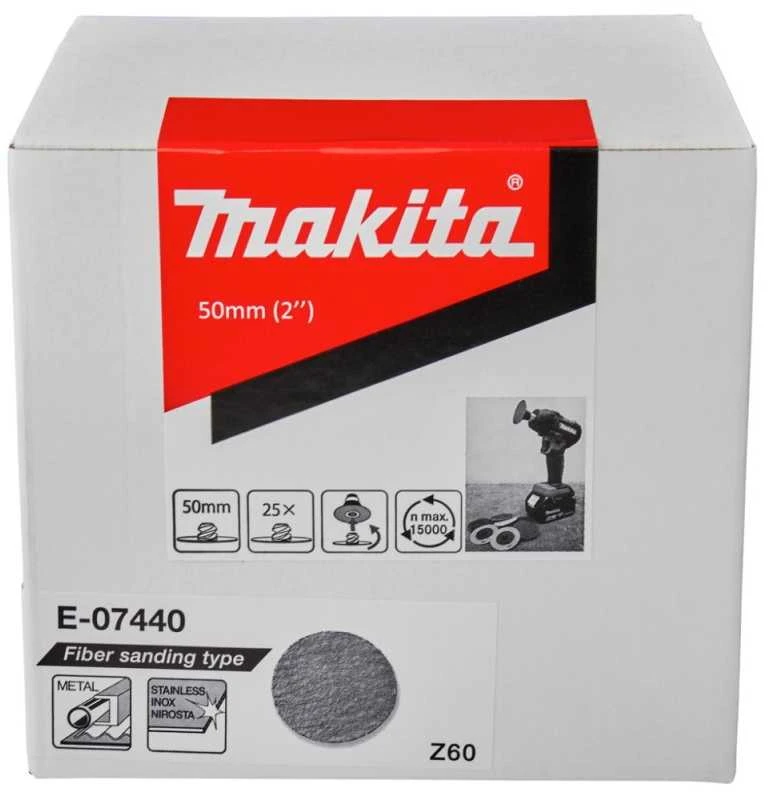 Makita Fibro šlifavimo diskas 50mm, Z60, 25vnt/kompl. E-07440 Modelis DPV300, PV301D