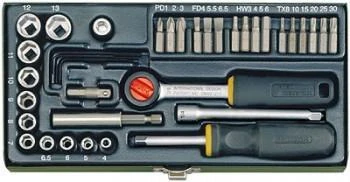 Galvučių rinkinys 1/4" 39 dalių PROXXON