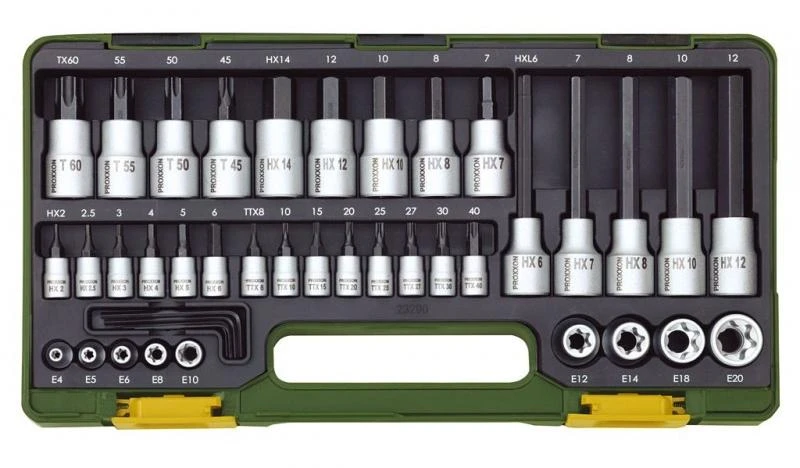 Galvučių rinkinys 1/4", TX ir HX 41 dalies PROXXON