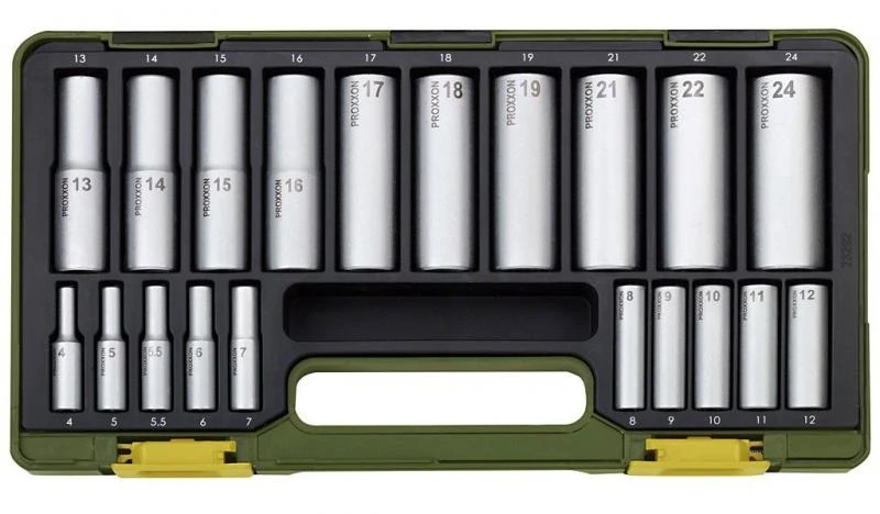 Galvučių rinkinys 1/4"+1/2" 20 dalių PROXXON