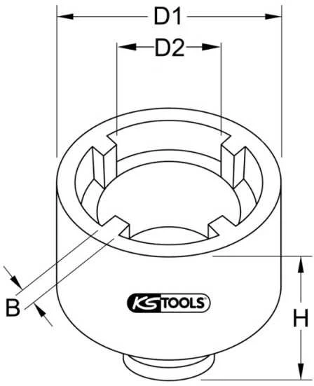 Galvutė KM5 veržlėm KS TOOLS 1/2"