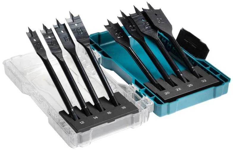 Grąžtas Makita Plunksninių medienos grąžtų rinkinys, 8 vnt (12, 14, 16, 18, 20, 22, 25, 32 mm) E-08698
