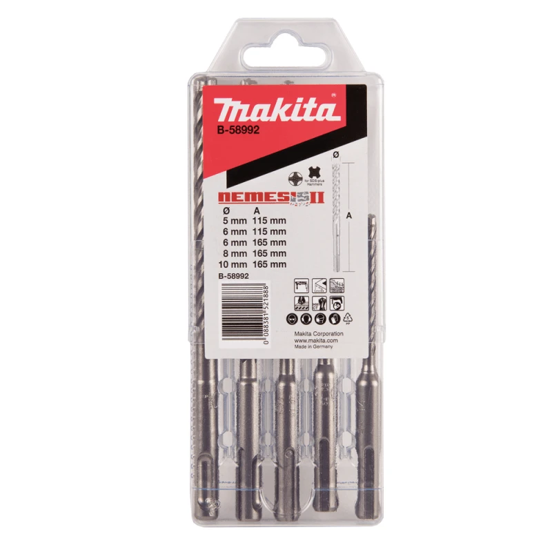 Grąžtas Makita SDS-PLUS Grąžtų Komplektas 5-vnt NEMESIS 2 B-58992