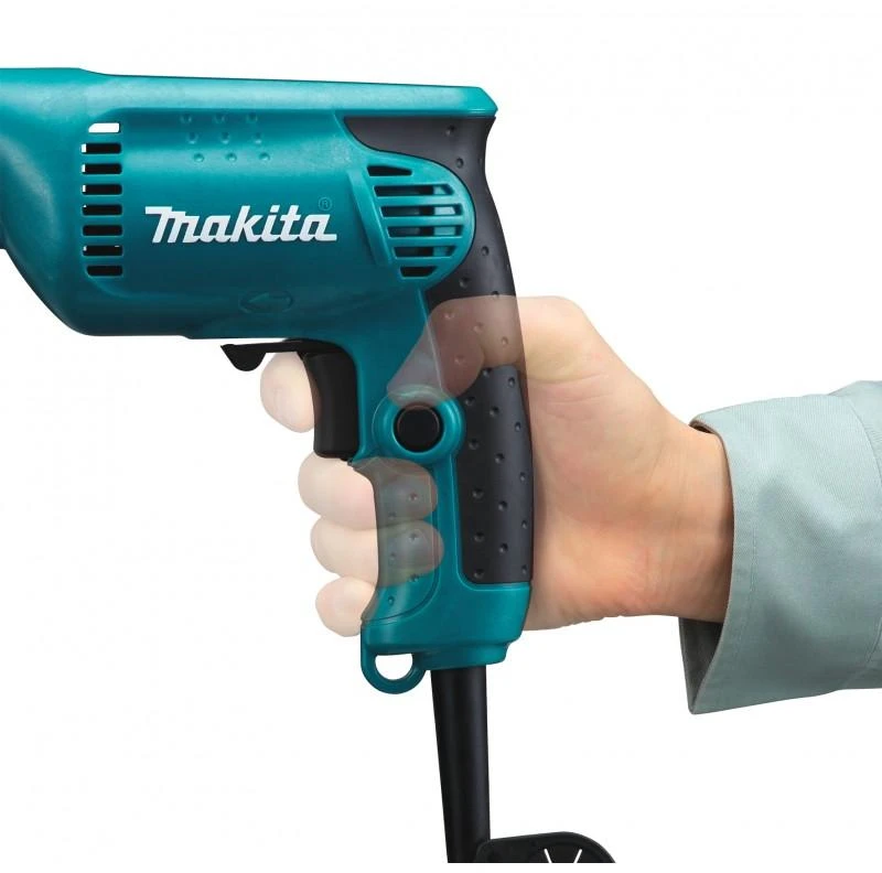 Makita 6413 Gręžtuvas, 450 W, 0-3400 min-1, ranka užveržiamas griebtuvas 10 mm, 1,3kg