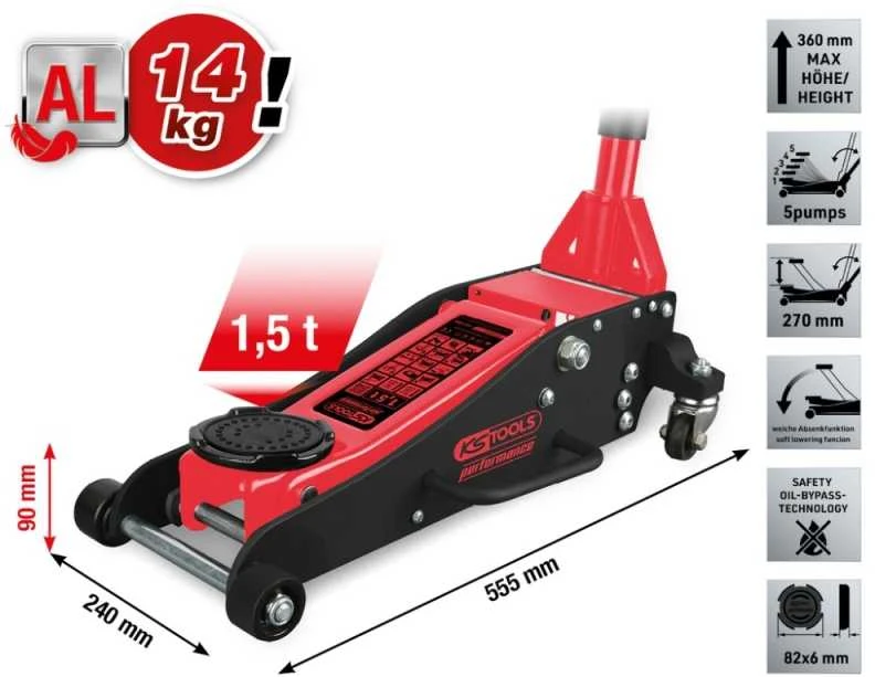 Hidraulinis keltuvas KS TOOLS 1500kg