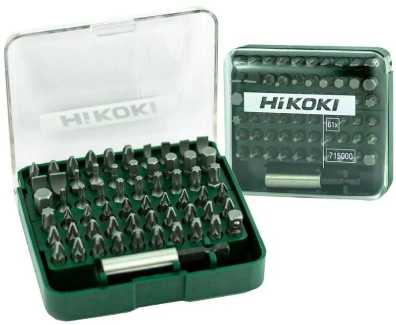 Hikoki Accessories Sukimo antgalių rinkinys Hikoki 715000; 1/4''; 61 vnt.