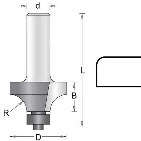 Hikoki Accessories Apvalinimo freza Hikoki 754102; d=8 mm; D=19,1 mm; su guoliu
