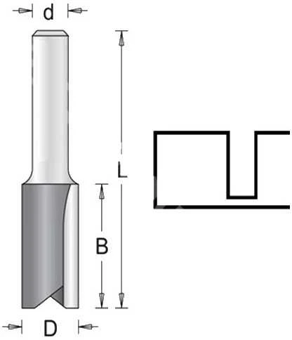 Hikoki Accessories Tiesi pirštinė freza HiKOKI 754053; d=8 mm; D=5 mm; B=11 mm; L=51 mm