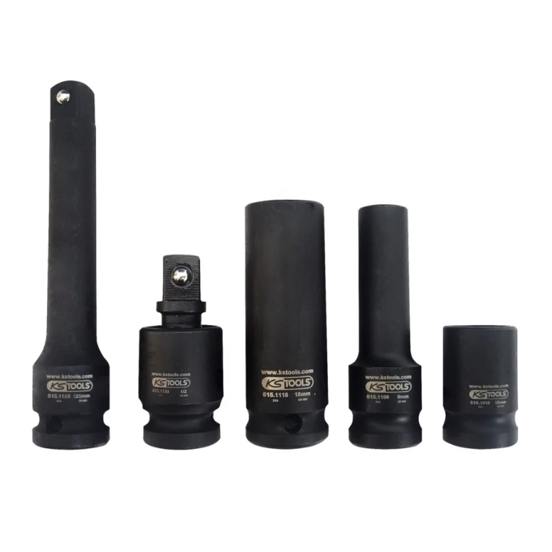 Smūginių galvučių rinkinys 1/2" ilgos ir trumpos 9-30mm 40pcs, KS Tools
