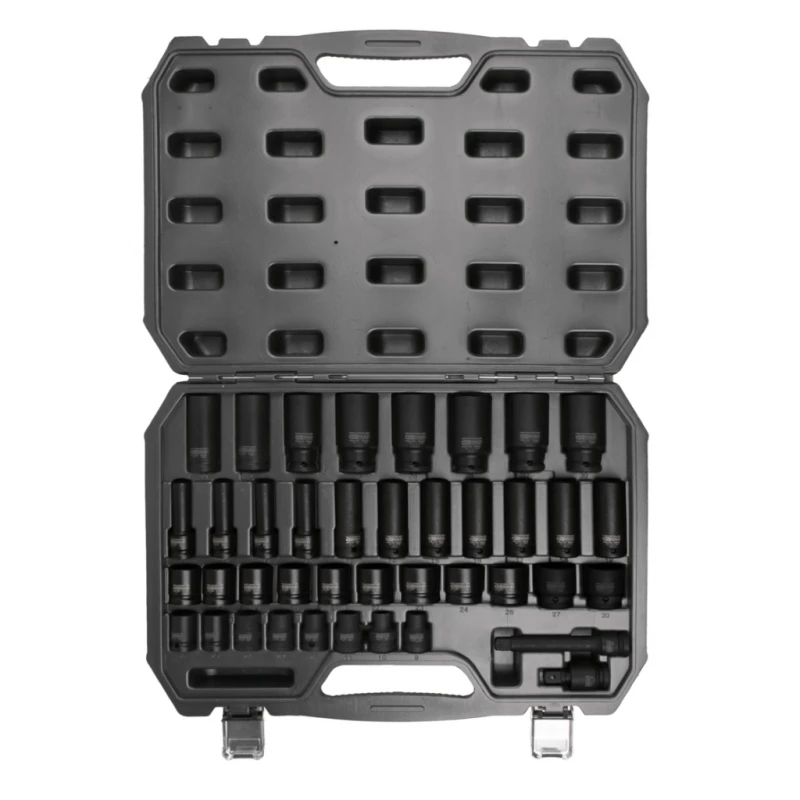 Smūginių galvučių rinkinys 1/2" ilgos ir trumpos 9-30mm 40pcs, KS Tools