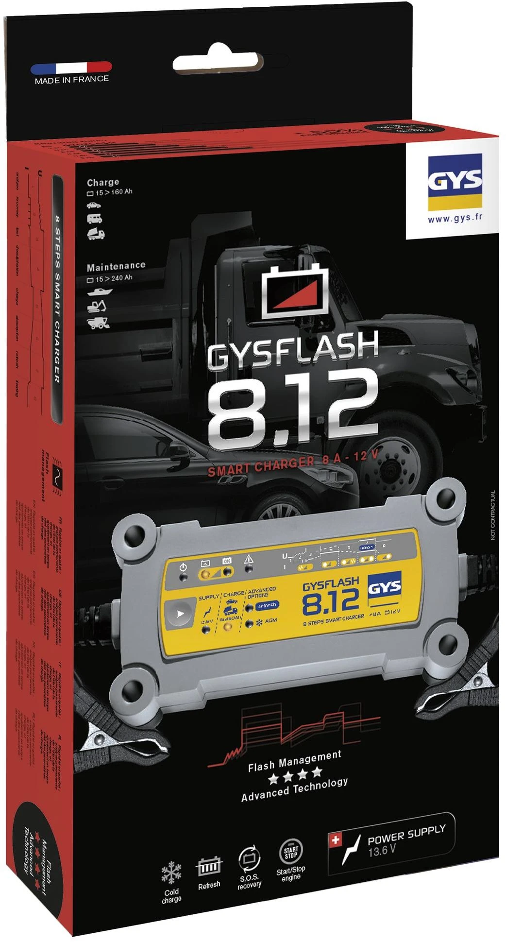 Inverterinis akumuliatorių įkroviklis GYS GYSflash 8.12