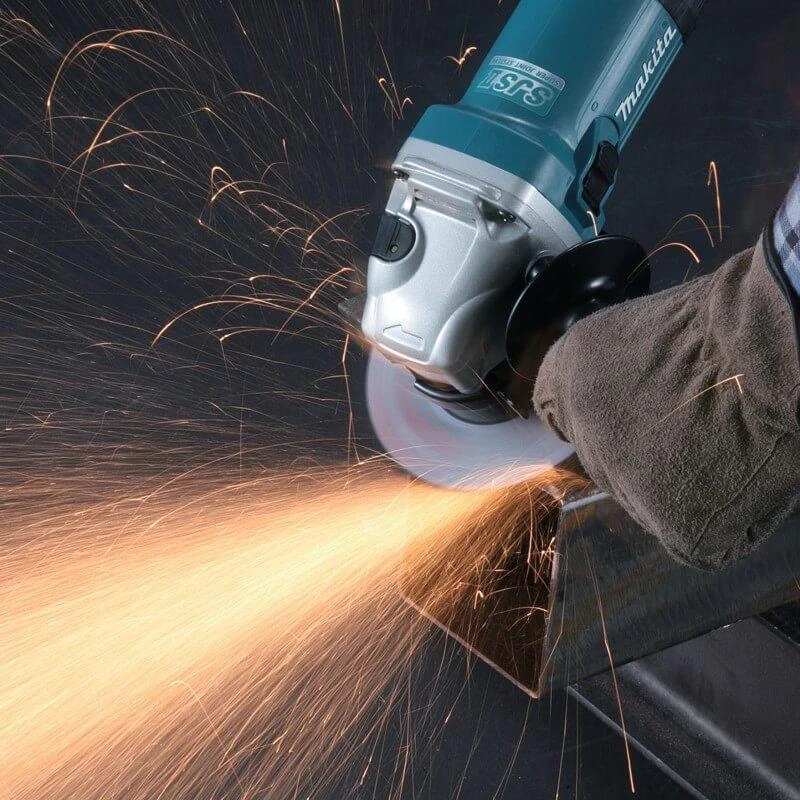 Makita GA5040CF01 Kampinis šlifuoklis, 1400 W, 125 mm, SJS², 2800-11000 min-1, antivibracinė šoninė rankena