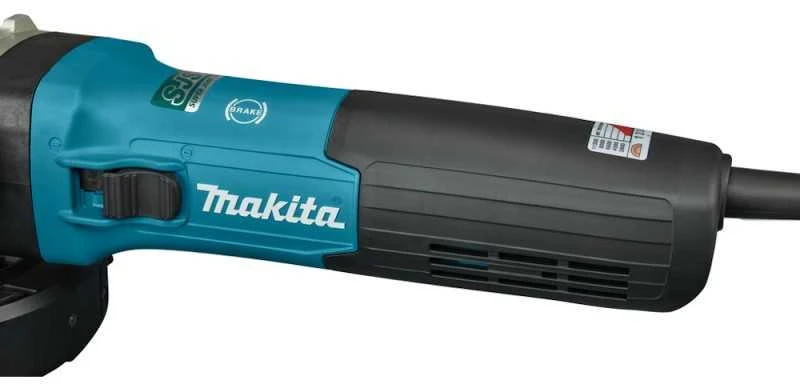 Makita GA5091X01 Kampinis šlifuoklis, 1900 W, 125 mm, SJS², AFT, Mechaninis stabdys, 2800-11500 min-1, antivibracinė šoninė rankena