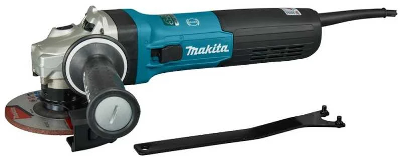 Makita GA5091X01 Kampinis šlifuoklis, 1900 W, 125 mm, SJS², AFT, Mechaninis stabdys, 2800-11500 min-1, antivibracinė šoninė rankena