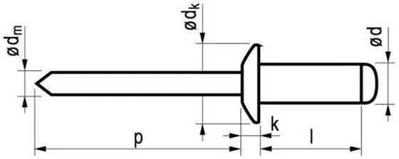 Kniedės MASTERFIX 1031 3x8mm, 1000vnt.