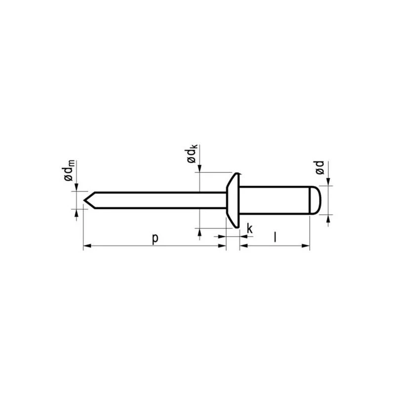 Kniedės MASTERFIX 1031 4x8mm, 1000vnt.