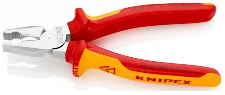 Kombinuotos didelės svertinės jėgos replės KNIPEX 0206, 180mm