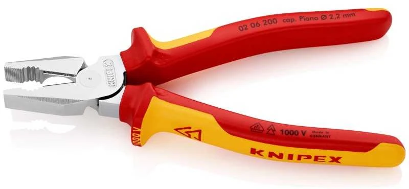 Kombinuotos didelės svertinės jėgos replės KNIPEX 0206, 200mm