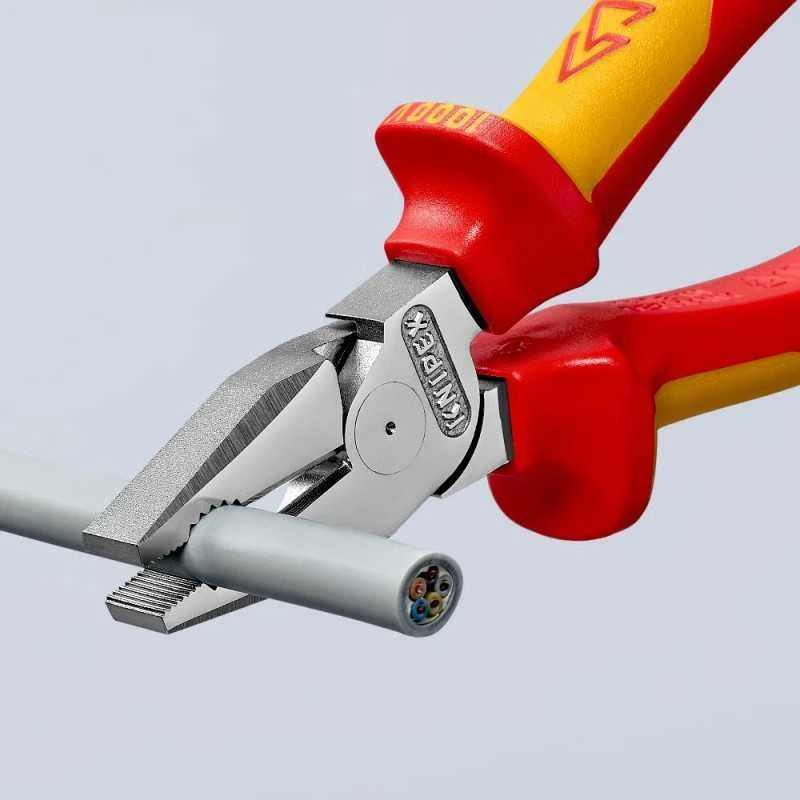 Kombinuotos didelės svertinės jėgos replės KNIPEX 0206, 180mm