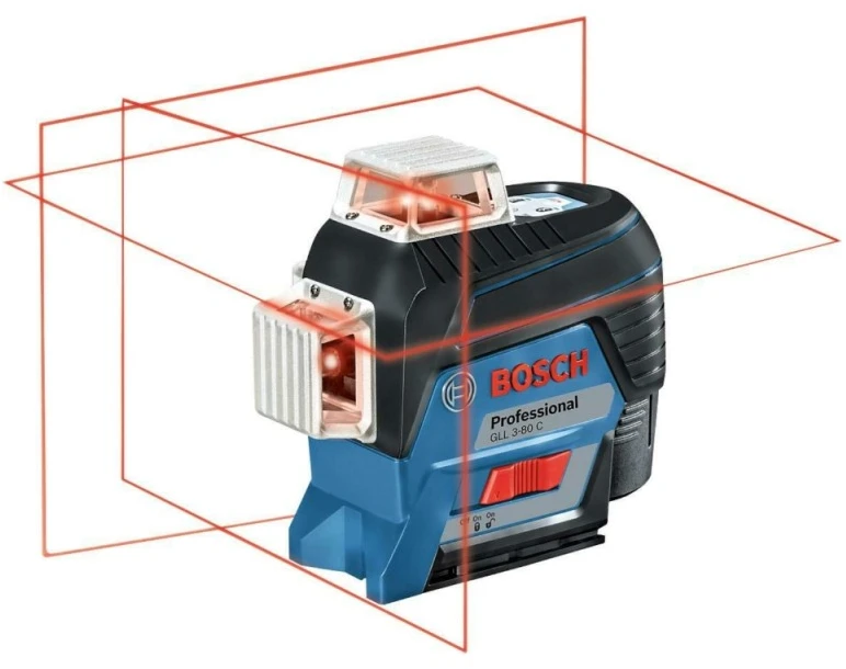Bosch Linijinis lazerinis nivelyras GLL 3-80 C (4x1.5V AA, BT 150, Carton)