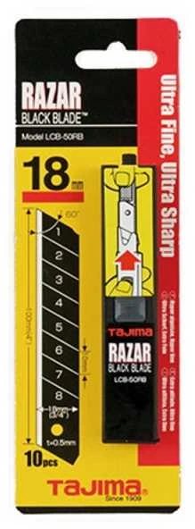 Tajima RAZAR Juodas atsarginės geležtės 18mm, 10vnt