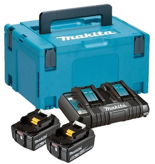 Makita Akumuliatorių ir dvigubo kroviklio komplektas LXT® 197629-2 18V • BL1850B x2 • DC18RD • LXT®