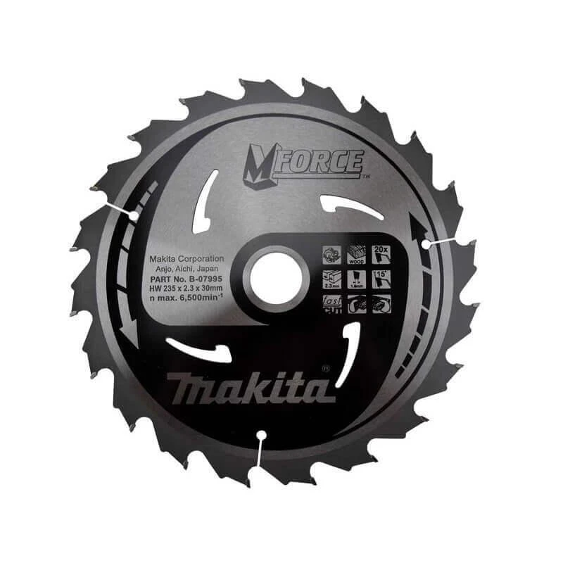 Makita T.C.T. pjūklas M-FORCE 210X2.3X30mm 15° T24 B-08078 T.C.T • 210 x30 mm • T24 • 15° • Medienai
