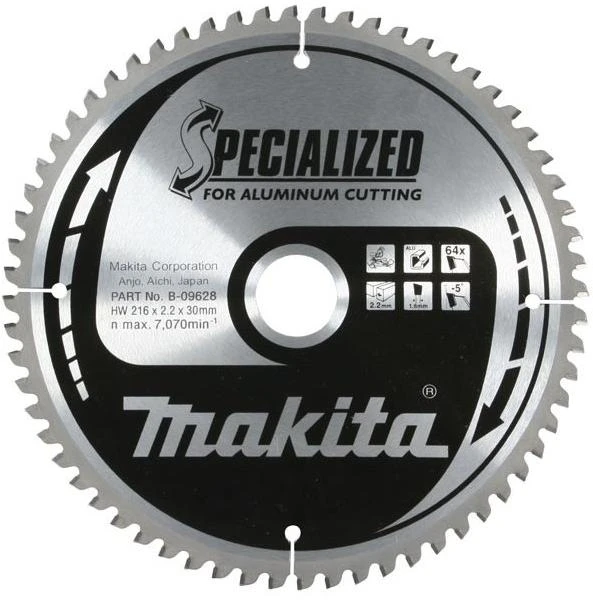 Makita T.C.T. pjūklas MAKBLADE 216X2.4X30mm 5° T24 B-08903 T.C.T • 216 x30 mm • T24 • 5° • Medienai