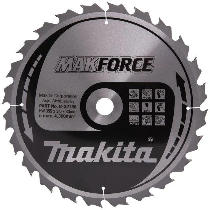 Makita B-32188 T.C.T. pjūklas 355X3X30mm 20° T24 MAKFORCE