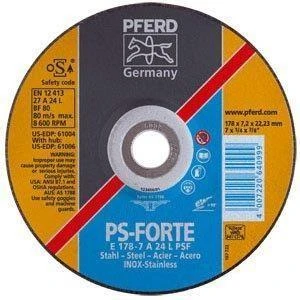 Metalo šlifavimo diskas Ø125x7x22mm A24 L PSF-INOX PFERD
